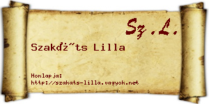 Szakáts Lilla névjegykártya